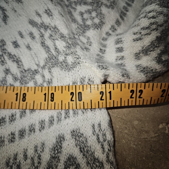 J Jill Sweater Women M White Fair Isle Nordic Knit Crewneck Preppy Cabincore - Picture 7 of 11